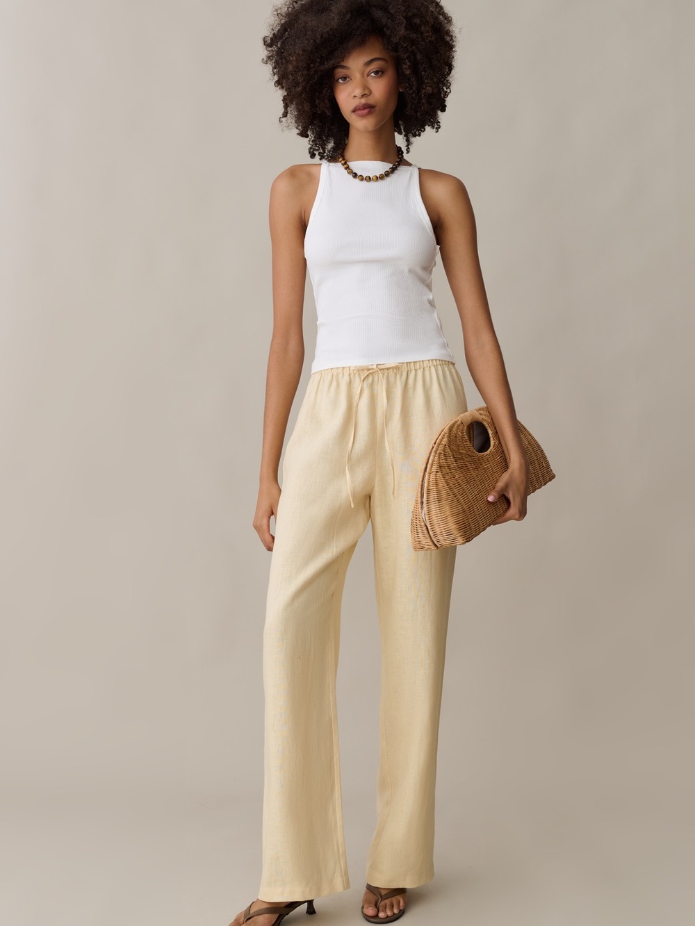 FEW MODA yellow Linen Paloma Pants
